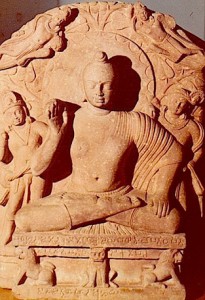 12.2.Buddha seated.Abhaya mudra.Mathurâ.IIe s.AD
