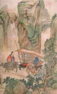 Lao Zi à la passe de Hangu -Dynastie Qing-Feuille d'album, encre et couleurs légères sur soie.©Musée Guimet