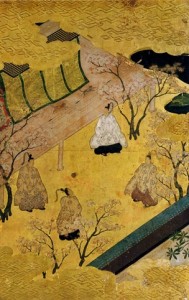 B.Genji Monogatari.Ch.34.Entourage de Tosa Mitsuyoshi.Encre et couleurs sur papier.Elément d'un paravent.British Museum