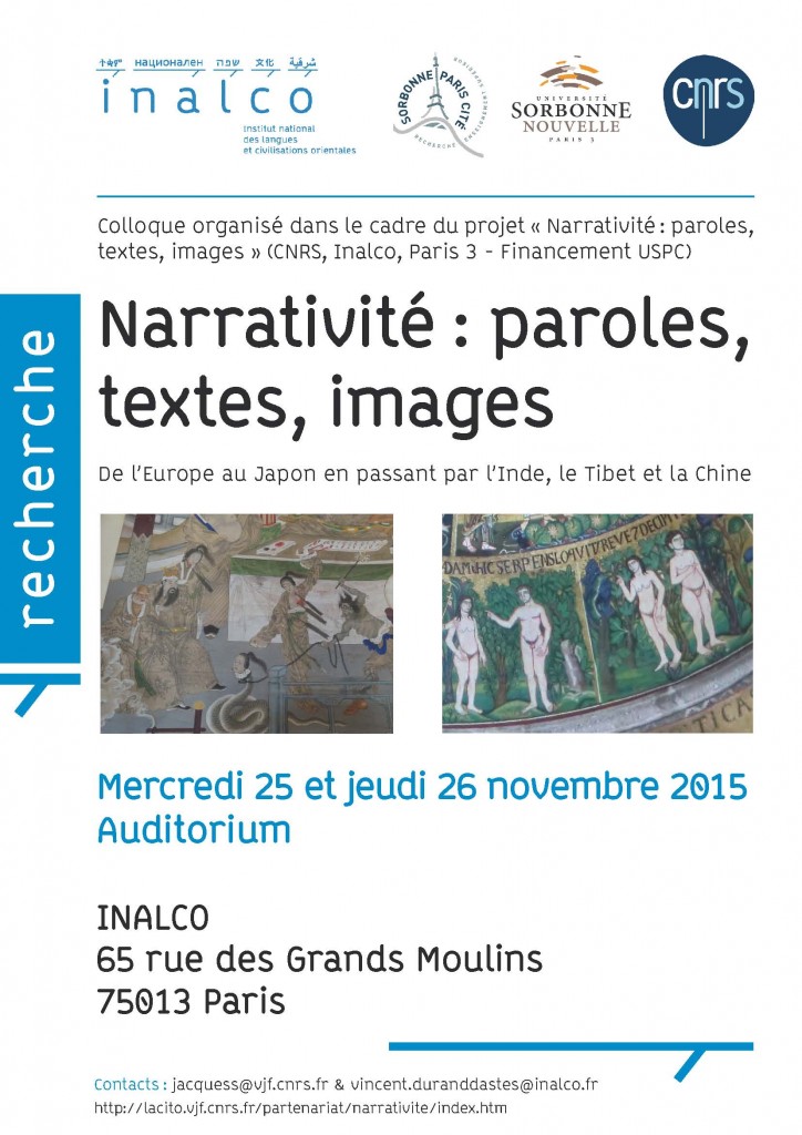 15.11.10.Affiche - Narrativité-Paroles, textes, images - 25 et 26 nov 15